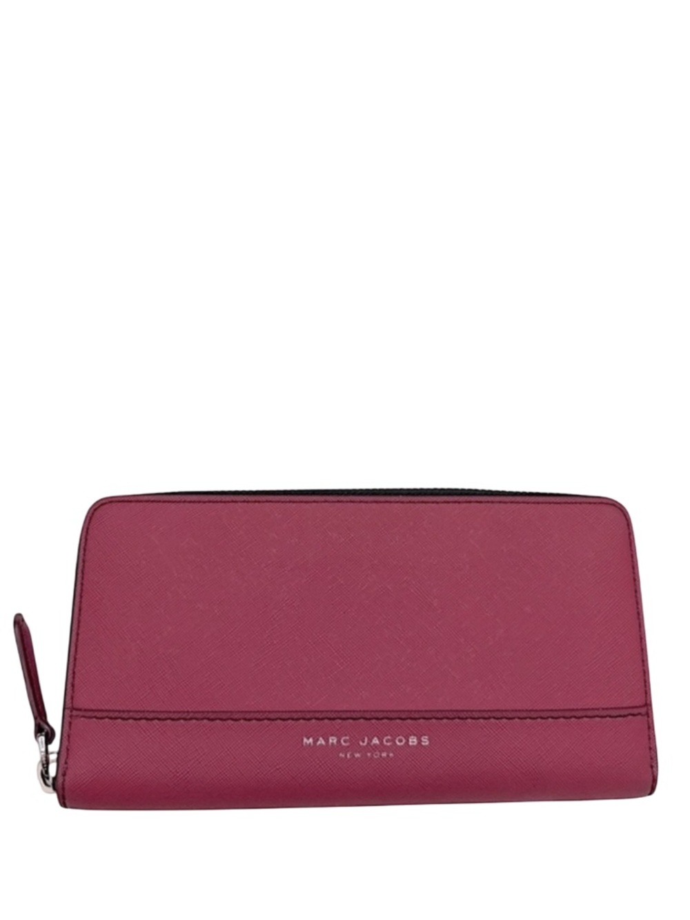 MARC JACOBS - PINK SAFFIANO LEATHER LONG ZIP AROUND WALLET